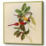 Постер на холсте с изображением птиц и цветов Blooming Birds Poster варинант исполнения - 2 | Loft Concept в Москве