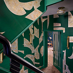 Обои ручная роспись в стиле Арт-деко Symphony Original colourway on Jade silk dupion варинант исполнения - 1 | Loft Concept в Москве