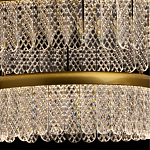 Люстра двухъярусная с золотого цвета и прозрачными подвесками Pettico варинант исполнения - 5 | Loft Concept в Москве