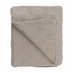 Плед из хлопка рельефной вязки бежево-серого цвета Waffle Comfort варинант исполнения - 1 | Loft Concept в Москве