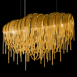 Люстра подвесная с металлическими цепочками и изогнутыми металлическими дугами 72 см Atlantis Chain варинант исполнения - 19 | Loft Concept в Москве