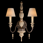 Бра с двумя конусовидными белыми тканевыми абажурами Terrain варинант исполнения - 2 | Loft Concept в Москве