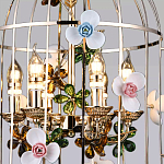 Люстра в виде клетки с цветами Flower Cell варинант исполнения - 2 | Loft Concept в Москве