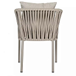 Стул серо-бежевый с декоративным плетением на спинке и подлокотниках Chair Weave варинант исполнения - 4 | Loft Concept в Москве