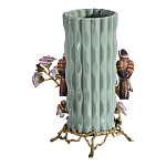 Ваза с птицами и цветами из фарфора с бронзовыми элементами Garden of Eden варинант исполнения - 2 | Loft Concept в Москве