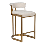 Стул барный букле бежевый с каркасом цвета матовое золото Tactility варинант исполнения - 2 | Loft Concept в Москве