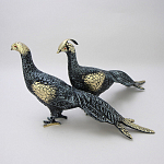 Статуэтка бронзовая пара Павлины синие Bronze Birds варинант исполнения - 2 | Loft Concept в Москве