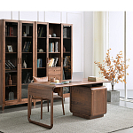 Стол рабочий округлой формы с 3-мя ящиками  Working Moonnut Table варинант исполнения - 3 | Loft Concept в Москве