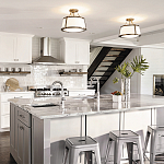 Потолочный светильник со светлым текстильным абажуром Hinkley варинант исполнения - 6 | Loft Concept в Москве