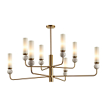 Люстра на штанге с 8-ю цилиндрическими матовыми плафонами и шарами из камня Orb Essence варинант исполнения - 1 | Loft Concept в Москве