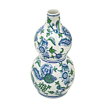 Ваза фигурная с сине-зелеными узорами распустившихся цветов Blossoming Spring варинант исполнения - 2 | Loft Concept в Москве