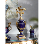 Подсвечник из темно-синего фарфора с бронзовыми элементами и цветами Eden Garden варинант исполнения - 2 | Loft Concept в Москве