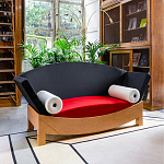 Дизайнерский диван с двумя подушками-валиками Poltronova Mitzi Sofa варинант исполнения - 7 | Loft Concept в Москве