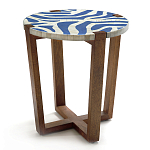 Приставной столик с инкрустацией Azure Reef Side Table - Bone Inlay варинант исполнения - 2 | Loft Concept в Москве