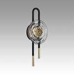 Бра черного цвета с круглым прозрачным стеклянным плафоном Virelia  варинант исполнения - 2 | Loft Concept в Москве