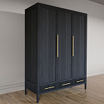 Большой Шкаф Primo Черный дуб с 3 дверьми и 3 выдвижными ящиками варинант исполнения - 4 | Loft Concept в Москве