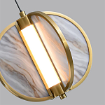 Подвесной светильник с круглым плафоном из искусственного алебастра в бронзовой оправе Marbella варинант исполнения - 5 | Loft Concept в Москве