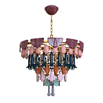 Люстра круглая с декором из разноцветных элементов в виде листьев Changing Seasons варинант исполнения - 9 | Loft Concept в Москве