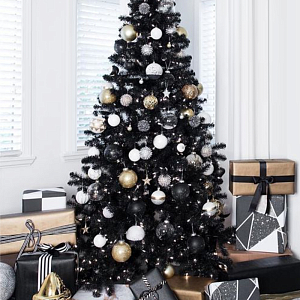 Дизайнерская Ель Christmas Tree Black and Gold Decor