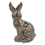 Статуэтка заяц из текстурированной терракоты и покрытый глянцевой краской под бронзу Rabbit Charm  варинант исполнения - 2 | Loft Concept в Москве