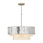 Люстра круглая с подвесками из текстурированного стекла молочного цвета Hinkley варинант исполнения - 2 | Loft Concept в Москве