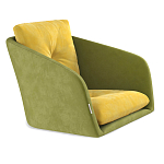 Стул с мягкой обивкой из велюра и подъемно-поворотным механизмом на колесиках Mason Green and Yellow варинант исполнения - 2 | Loft Concept в Москве