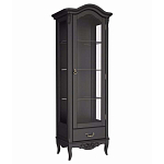 Витрина черная однодверная из массива бука с 4-мя полками и ящиком Black Provence варинант исполнения - 2 | Loft Concept в Москве