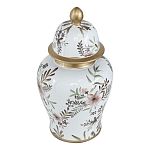 Ваза с нежным цветочным узором в пастельных тонах и крышкой с золотым акцентом Chinoiserie Ceramics варинант исполнения - 1 | Loft Concept в Москве