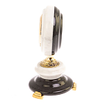 Часы настольные бронзовые из натуральных камней Мрамор и Змеевик Stone Clock варинант исполнения - 3 | Loft Concept в Москве