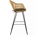Стул барный с ротанговым плетением Half Bar Chair with Wicker с подлокотниками варинант исполнения - 3 | Loft Concept в Москве
