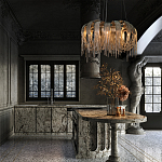 Люстра круглая подвесная с металлическими дугами и длинными цепочками 80 см Atlantis Chain варинант исполнения - 9 | Loft Concept в Москве