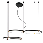 Люстра подвесная светодиодная с 4-мя кольцами черный металл Ring Horizontal варинант исполнения - 2 | Loft Concept в Москве