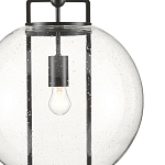 Подвесной светильник в форме шара из прозрачного стекла на линейном черном каркасе  Glass Ball with Seeds варинант исполнения - 1 | Loft Concept в Москве