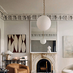 Подвесной светильник в форме шара из белого текстурного стекла Atmosphere варинант исполнения - 3 | Loft Concept в Москве