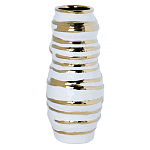 Ваза белая с рельефной поверхностью и золотыми полосами Vase Beehive варинант исполнения - 2 | Loft Concept в Москве
