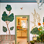 Обои с вышивкой ручной работы Mughal Trees Original colourway on linen варинант исполнения - 7 | Loft Concept в Москве