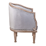 Кресло низкое с мягкой обивкой из велюра на 4-х деревянных ножках Emile Armchair grey варинант исполнения - 2 | Loft Concept в Москве