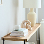 Консоль деревянной столешницей и полкой Wooden Table Top and Shelf варинант исполнения - 4 | Loft Concept в Москве