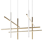 Люстра с 8-ю пересекающимися цилиндрическими плафонами на тонких тросах Trumpet tube варинант исполнения - 1 | Loft Concept в Москве