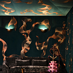 Обои с вышивкой ручной работы Plume Original colourway on velvet варинант исполнения - 2 | Loft Concept в Москве