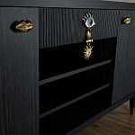 Комод-буфет Elsa Dreams Black с открытыми полками   варинант исполнения - 4 | Loft Concept в Москве