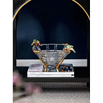 Чаша из прозрачного стекла на бронзовых ножках с фигурками попугаев Eden Garden варинант исполнения - 2 | Loft Concept в Москве