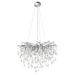 Люстра подвесная с прозрачными стеклянными подвесками в форме капель Диаметр 60 см Droplet Chandelier варинант исполнения - 10 | Loft Concept в Москве