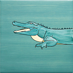 Плитка с узором Крокодил байдарочник варинант исполнения - 3 | Loft Concept в Москве