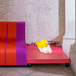 Дизайнерский кофейный стол на круглых ножках Poltronova T02 Pink Coffee Table варинант исполнения - 12 | Loft Concept в Москве