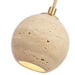 Подвесной светильник с шарообразным плафоном из травертина Shaw Marble Lighting варинант исполнения - 3 | Loft Concept в Москве