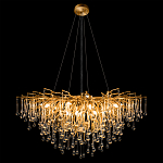 Люстра подвесная с прозрачными стеклянными подвесками в форме капель Диаметр 100 см Droplet Chandelier варинант исполнения - 3 | Loft Concept в Москве