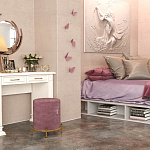 Банкетка круглая пыльно-розовый велюр на 4-х металлических ножках золотого цвета SANJAY варинант исполнения - 5 | Loft Concept в Москве