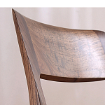 Стул деревянный с мягким сиденьем из черной натуральной кожи Moon Walnut Furniture варинант исполнения - 6 | Loft Concept в Москве