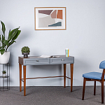 Стол письменный из массива бука с 2-мя ящиками серый Wenge Light варинант исполнения - 5 | Loft Concept в Москве